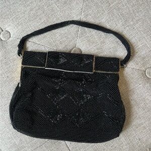 Cutest black beaded vintage purse